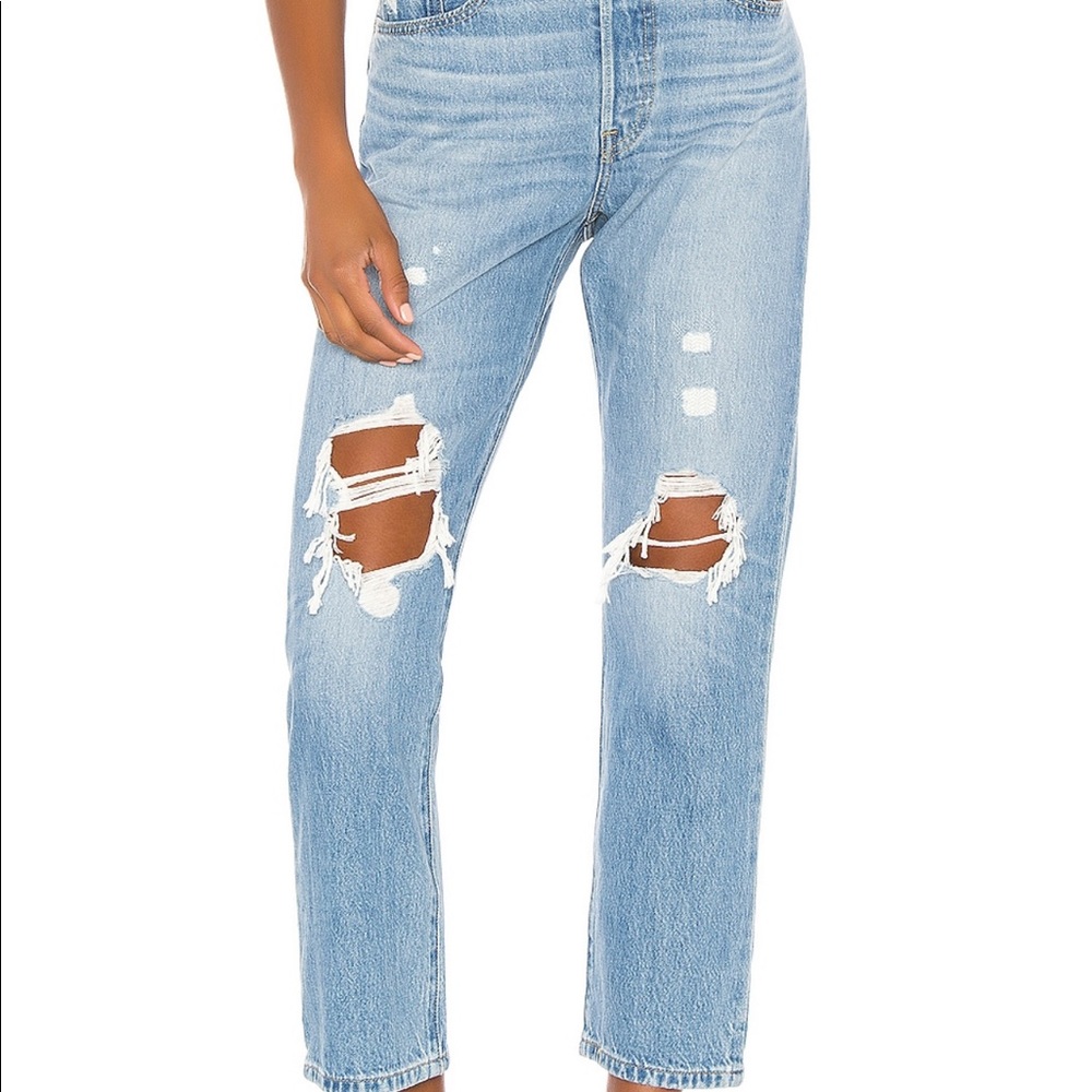 LEVIS 501 CROPPED JEANS MONTGOMERY PATCHED